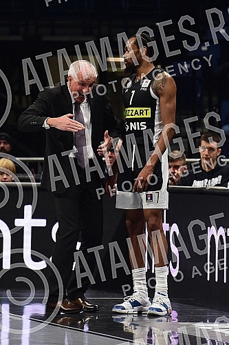 The match of Aba League between KK Partizan Mozzart Bet and KK Buducnost Voli.Utakmica Aba Lige izmedju KK Partizan Mozzart Bet i KK Buducnost Voli.