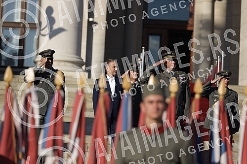 The general rehearsal of the ceremony on the occasion of the promotion of the youngest officers of the Serbian Army was held in front of the House of the National Assembly.
Generalna proba svecanosti povodom promocije najmladjih oficira Vojske Srbij The general rehearsal of the ceremony on the occasion of the promotion of the youngest officers of the Serbian Army was held in front of the House of the National Assembly.
Generalna proba svecanosti povodom promocije najmladjih oficira Vojske Srbij