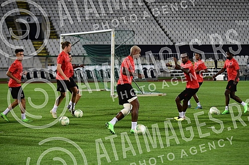 The players of FC Nice held a training session on the occasion of the upcoming Conference League match against FC Partizan.Igraci FK Nice odrzali su trening povodom predstojeceg meca Lige konferencija koji igraju protiv FK Partizan.