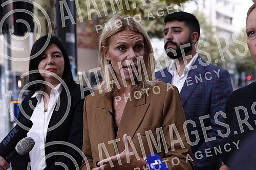 The media conference of the City Committee of the Party of Freedom and Justice, on the occasion of the presentation of the proposal for the Decision on advertising betting shops and casinos in the territory of the city of Belgrade, was held in front 