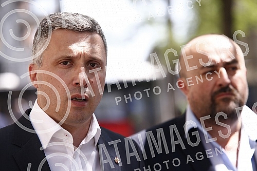 A press conference of the Dveri movement was held in front of the building of the Government of Serbia, with the topic A press conference of the Dveri movement was held in front of the building of the Government of Serbia, with the topic