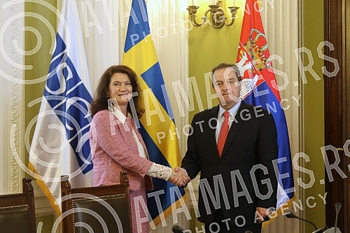 A meeting between the President of the Serbian Parliament Ivica Dacic and the Minister of Foreign Affairs of Sweden and OSCE Chairman-in-Office Ann Linde was held in the House of the National Assembly. U Domu Narodne skupstine odrzan je sastanak pr