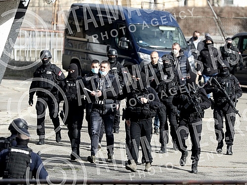 As part of the investigation after the arrest of the organized criminal group, Veljko Beluvuk, known as Velja Nevolja, was brought to the stadium of the Partizan Football Club accompanied by the police.