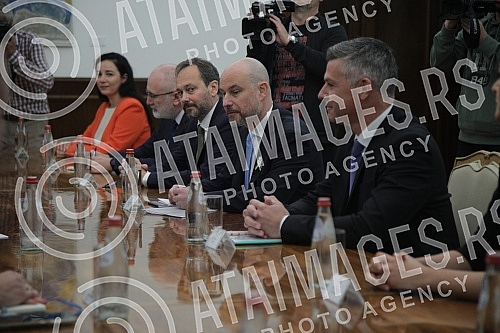 In the Presidency of Serbia, a meeting was held between President Aleksandar Vucic and the rapporteur of the European Parliament for Serbia, Vladimir Bilcik, and a member of the Delegation of the European Parliament's Committee for Stabilization and 