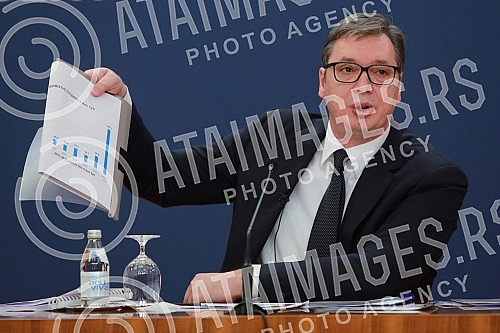 The President of the Republic of Serbia, Aleksandar Vucic, addressed the public at the Palace of Serbia on the occasion of the current protests and the Rio Tinto company, as well as the Law on Expropriation and the Law on Referendum and People's Init