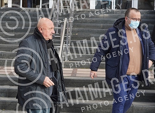 Departure of Predrag Koluvija and a lawyers from the Prosecutor's Office for Organized Crime, where a preparatory hearing was scheduled in the case of 