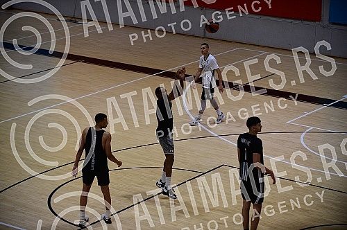 The open part of the training of the players of KK Partizan Mozzart Bet in the small hall of the Stark Arena and making statements before the trip to Berlin, where on Friday, October 7, the first match of this year's Euroleague season awaits them, ag