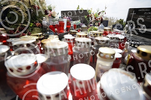 The grave of Oliver Dragojevic in the cemetery of St. Roka in Vela Luka, on Korcula.Grob Olivera Dragojevica na groblju sv. Roka u Veloj Luci, na Korculi