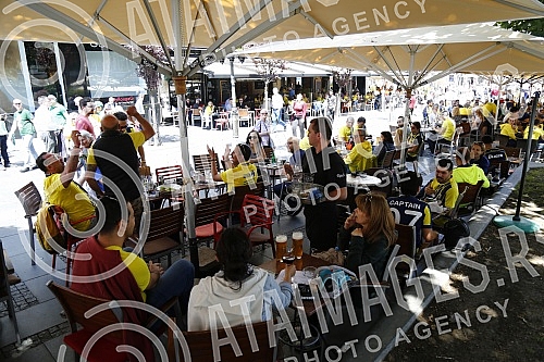 Funs of basketball clubs F4 in Belgrade.Navijaci klubova F4 u Beogradu.