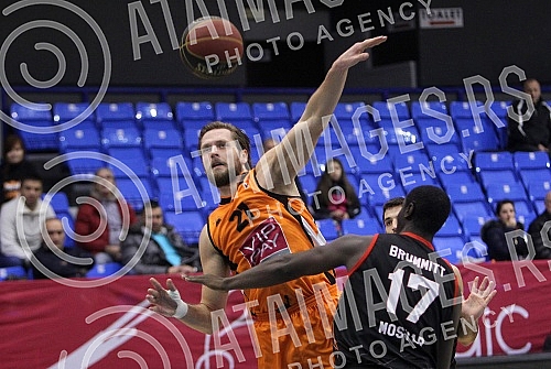 Match of the 10 rounds of the ABA League 2 played in the Ranko Zeravica hall between KK Dynamic and KK Zrinjski (Mostar).Utakmica 10 kola ABA lige 2 odigrana u hali Ranko Zeravica izmedju KK Dynamic i KK Zrinjski (Mostar). 