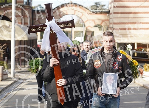 Funeral of Miroslav Popovic, President of the Serbian Professional Boxing Federation held at the New Cemetery - In the Alley of Merited Citizens.Sahrana Miroslava Popovic, predsednik Srpske profi boks federacije odrzana na Novom groblju - U Aleji za
