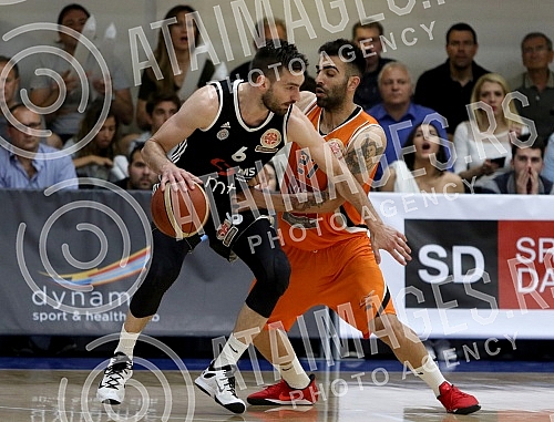 Serbian basketball Superleague match between KK Dynamic and KK Partizan played at SC Dynamic hall. Utakmica kosarkaske Superlige Srbije izmedju KK Dinamik i KK Partizan odigrana u hali SC Dynamic. 