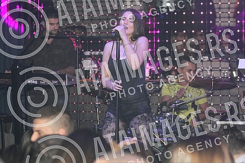 Performance of Milica Pavlovic held in night club Gotik.Nastup Milice Pavlovic u nocnom klubu Gotik.