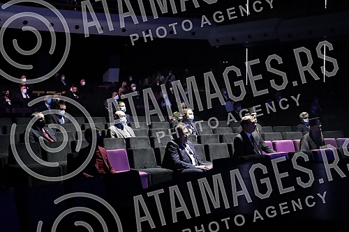 The ceremonial academy in Belgrade's Kombank hall marked the Day of Remembrance for the victims of the 1999 NATO aggression.
Svecanom akademijom u beogradskoj Kombank dvorani, obelezen je Dan secanja na stradale u NATO agresiji 1999. godine. The ceremonial academy in Belgrade's Kombank hall marked the Day of Remembrance for the victims of the 1999 NATO aggression.
Svecanom akademijom u beogradskoj Kombank dvorani, obelezen je Dan secanja na stradale u NATO agresiji 1999. godine.