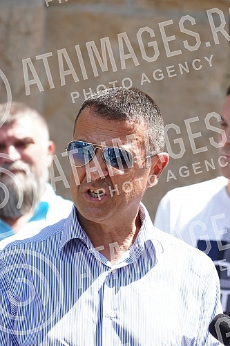 In front of the Supreme Court of Cassation, the press conference of the Democratic Party of Serbia regarding the decision of the Court of Appeal in the case in which the vice-president of that party, Uros Jankovic, was convicted of embezzlement with 