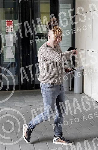 Stefan Djuric Rasta is leaving the court after reaching an agreement in the First Basic Court in Belgrade on admitting guilt for illegal possession of drugs, which he concluded with the Belgrade Higher Public Prosecutor's Office, and was sentenced to