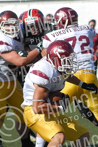Final four Belgrade Europe Champions League odrzan na stadionu Vozdovac (TC Stadion) u Beograd. Finalna utakmica izmedju SBB Vukovi (Belgrade/Serbia) i Carlstad Crusaders(Sweden).