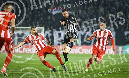 UEFA Europa League group stage match between FK Partizan (Serbia) and KF Skenderbeu (Albania) played at Partizan stadium. Utakmica grape faze UEFA Evropa Lige izmedju FK Partizan i FK Skenderbeg odigrana na station Partizana.