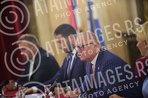 On the occasion of organizing the World Wrestling Championship, a press conference was held in the Old Palace.Povodom organizovanja Svetskog prvenstva u rvanju, u Starom dvoru odrzana je konferencija za medije. 