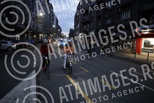 Belgrade cyclists held a protest ride - 121. Critical mass entitled 
