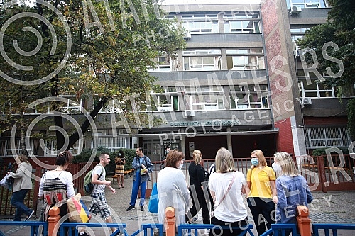 Departure of children in the new school year.Polazak dece u novu skolsku godinu.