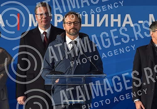 The President of the Republic of Serbia, Aleksandar Vucic, attended the ceremony marking the beginning of works on the construction of the highway E-80 Nis (Merosina) - Plocnik (Beloljin), phase 1, section Merosina-Merosina 1.Predsednik Republike S