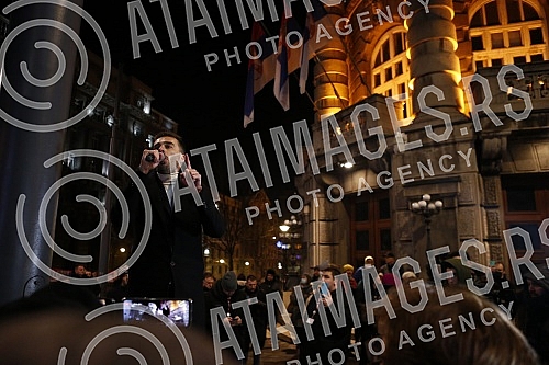 In front of the Presidency, a protest is being held against the excavation of lithium and pine on the territory of the whole of Serbia, under the name 