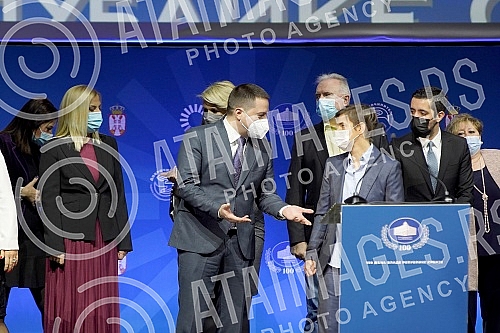 The Prime Minister of the Republic of Serbia, Ana Brnabic, presented the results of the work in the first 100 days of the government in Kombank Hall, and all members of the Government of the Republic of Serbia attended the presentation of the results