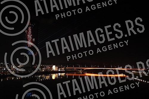 On the facade of the Belgrade Tower, the new symbol of Belgrade, in the first hour after midnight, the messages 