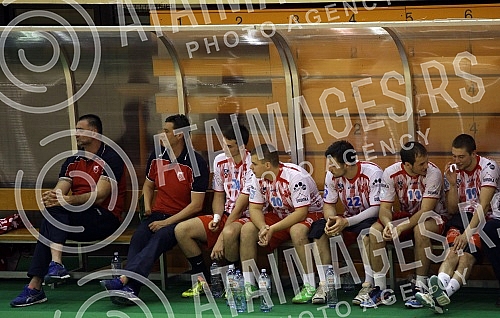 Utakmica 6-og kola plejauta rukometne Super Lige Srbije izmedju RK Kolubara Lazarevac i RK Crvena Zvezda Beograd odigrana u `SRC Kolubara`. 