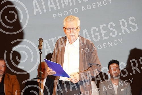 The ceremonial presentation of the 51st Golden Beocug Award and the Charter was held on the Grand Stage of the National Theater.
Svecano urucenje 51. nagrade Zlatni Beocug i Povelje odrzano je na Velikoj sceni Narodnog pozorista. The ceremonial presentation of the 51st Golden Beocug Award and the Charter was held on the Grand Stage of the National Theater.
Svecano urucenje 51. nagrade Zlatni Beocug i Povelje odrzano je na Velikoj sceni Narodnog pozorista.