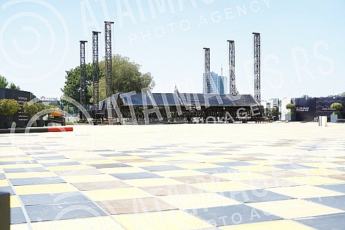 Final preparations on the Geozavoda plateau, on the banks of the Sava River, in an outdoor concert hall, built just for this occasion before the first Belgrade River Fest, where world music names will perform on July 22 and 23, the most beloved tenor