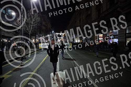 In front of the Presidency, a protest is being held against the excavation of lithium and pine on the territory of the whole of Serbia, under the name 