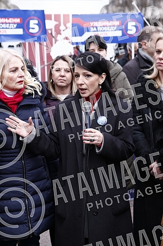 At the Terazije Fountain, representatives of the At the Terazije Fountain, representatives of the