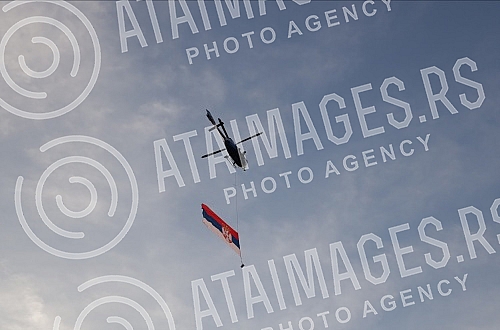 The central manifestation on the occasion of the Day of Serbian Unity, Freedom and the National Flag is being held on Savka Square near the monument to Stefan Nemanja. Centralna manifestacija povodom Dana srpskog jedinstva, slobode i nacionalne zas