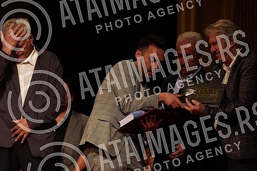 The ceremonial presentation of the 51st Golden Beocug Award and the Charter was held on the Grand Stage of the National Theater.
Svecano urucenje 51. nagrade Zlatni Beocug i Povelje odrzano je na Velikoj sceni Narodnog pozorista. The ceremonial presentation of the 51st Golden Beocug Award and the Charter was held on the Grand Stage of the National Theater.
Svecano urucenje 51. nagrade Zlatni Beocug i Povelje odrzano je na Velikoj sceni Narodnog pozorista.