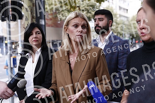 The media conference of the City Committee of the Party of Freedom and Justice, on the occasion of the presentation of the proposal for the Decision on advertising betting shops and casinos in the territory of the city of Belgrade, was held in front 