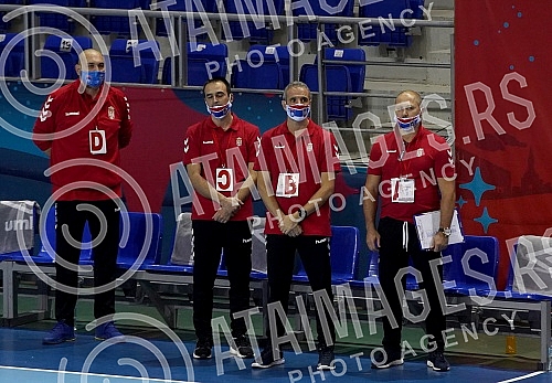 The first qualifying match for the Mens EHF EURO 2022 between Serbia and France. Prva utakmica kvalifikacija za EHF Evropsko prvenstvo 2022 . izmedju Srbije i Francuske 