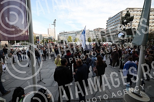 Protest of Russian emigrants against the mobilization that is being carried out in Russia, and at the invitation of the Russian movement 