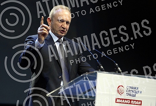 The Assembly of the Party of Freedom and Justice is being held in Kombank Hall.U Kombank dvorani se odrzava Skupstina Stranke slobode i pravde.