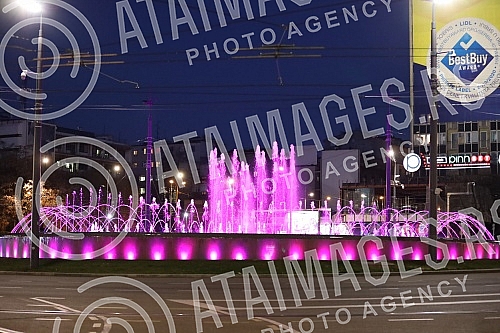 Roundabout on Slavija Square with illuminated fountain at night.
Kruzni tok na Trgu Slavija sa osvetljenom fontanom nocu. Roundabout on Slavija Square with illuminated fountain at night.
Kruzni tok na Trgu Slavija sa osvetljenom fontanom nocu.