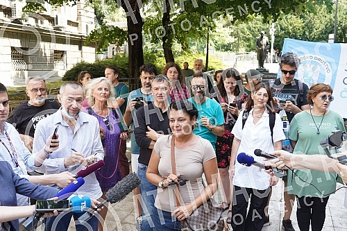 In front of the fountain on Andricev venac, a performance by organizations gathered around the In front of the fountain on Andricev venac, a performance by organizations gathered around the
