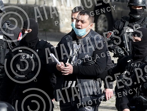 As part of the investigation after the arrest of the organized criminal group, Veljko Beluvuk, known as Velja Nevolja, was brought to the stadium of the Partizan Football Club accompanied by the police.