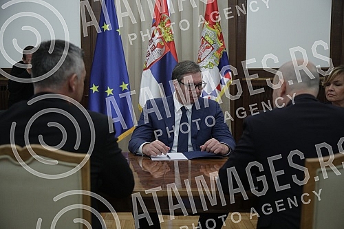 In the Presidency of Serbia, a meeting was held between President Aleksandar Vucic and the rapporteur of the European Parliament for Serbia, Vladimir Bilcik, and a member of the Delegation of the European Parliament's Committee for Stabilization and 