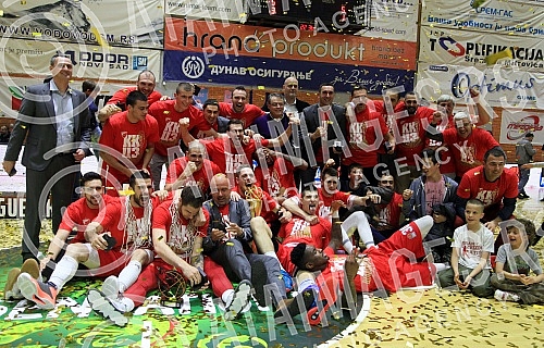 ABA League playoffs final game 3 between Mega Leks and Crvena Zvezda Telekom played at Pinki sports hall. Treca utakmica finala plej ofa ABA lige izmedju kosarkasa Mega Leks i Crvene zvezde Telekom odigrana u hali Pinki.