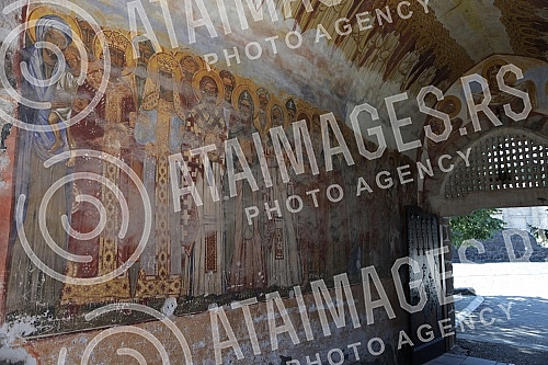 The interior of the Zica Monastery, a Serbian medieval monastery from the first half of the 13th century, located near Kraljevo and belonging to the Zicka Diocese of the Serbian Orthodox Church.Unutrasnjost manastira Zica, srpskog srednjovekovnog m
