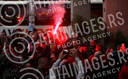 Funs of Liverpool in Belgrade before the football match FK Crvena zvezda vs FC Liverpool.Navijaci Fudbalskog kluba Liverpul u Beogradu pred utakmicu FK Crvena zvezda - FC Leverpul.