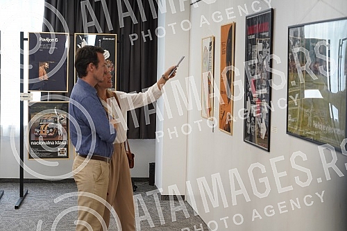 Prince Filip Karadjordjevic and Princess Danica Karadjordjevic at the Film Center of Serbia exhibition 