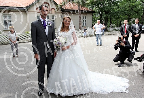 Wedding at Oplenac, in the church of St. George - Prince Djorde Karadordevic and Felon Rajon Karadordevic (Fallon Rayman).Svadba na Oplencu, u crkvi Svetog Djordja - Princ Djorde Karadordevic i Felon Rajman Karadordevic (Fallon Rayman)