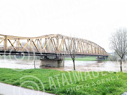The bridge over the river Morava near the city of Cuprija.Most na reci Moravi kod Cuprije.